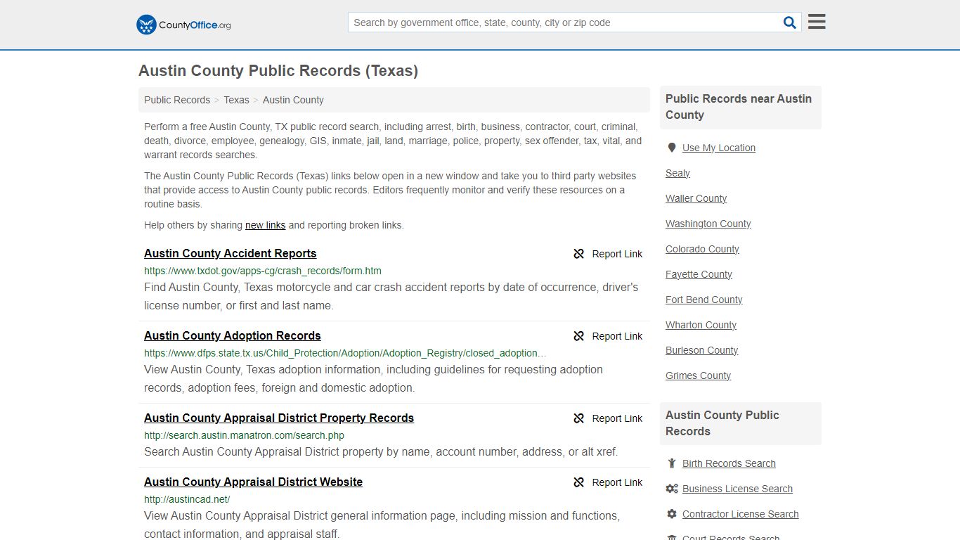 Austin County Public Records (Texas) - County Office